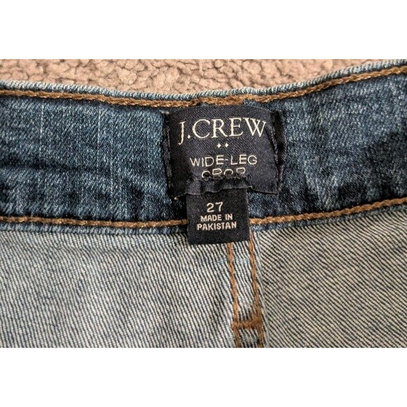J.Crew 10" Highest Rise Wide Leg Crop Blue Denim Jeans L5516 Women's 27 - Picture 4 of 6